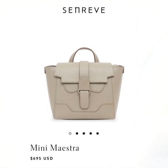 Senreve Mini Maestra Sand Pebbled Leather Shoulder bag NEW - Picture 6 of 15
